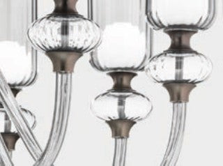 Sylcom Candel 2700/6-NNS-CR Clear Suspension in Brushed Black Nickel Metal Finish
