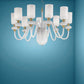 Sylcom Candel 2700/9-OS-BLCR Milk White Clear Suspension in Brushed Gold Metal Finish
