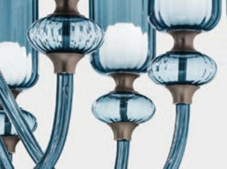Sylcom Candel 2700/A2-NNS-DEN Blue Denim Wall Lamp in Brushed Black Nickel Metal Finish
