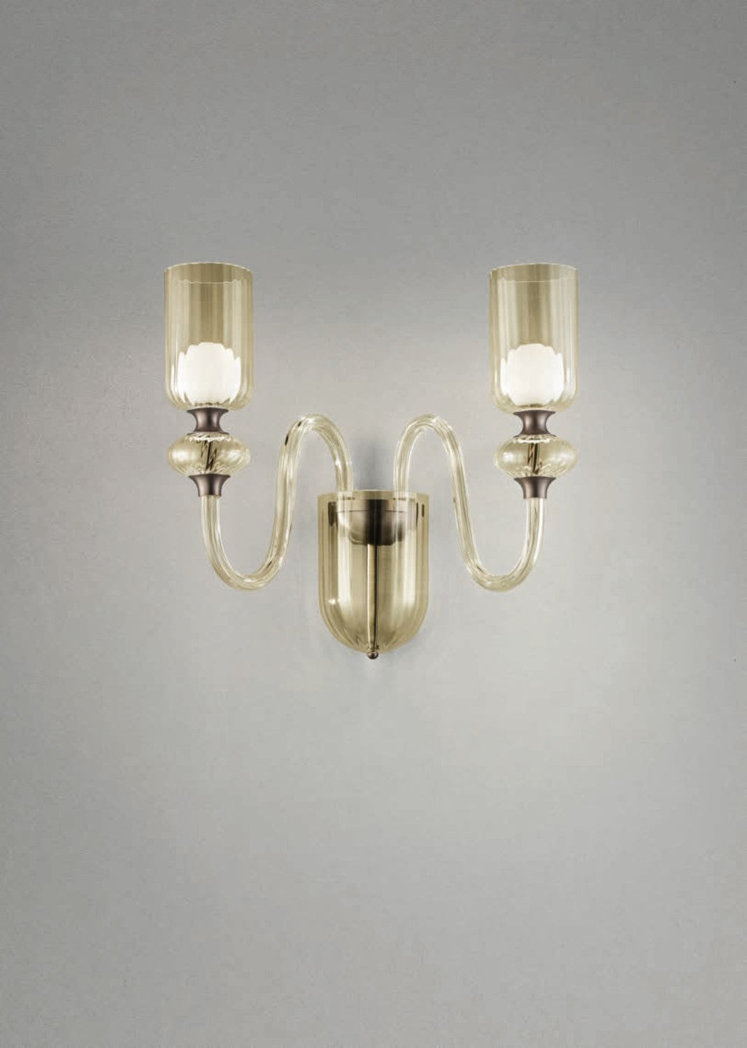 Sylcom Candel 2700/A2-NNS-TOP Topaz Wall Lamp in Brushed Black Nickel Metal Finish