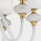 Sylcom Candel 2700/A2-OS-BLCR Milk White Clear Wall Lamp in Brushed Gold Metal Finish