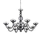 Sylcom Candiano 1530/8-K-GRY Gray Chandelier in Polished Chrome Metal Finish