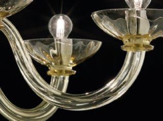 Sylcom Candiano 1531/8-D-TOP Topaz Chandelier in Polished Gold Metal Finish