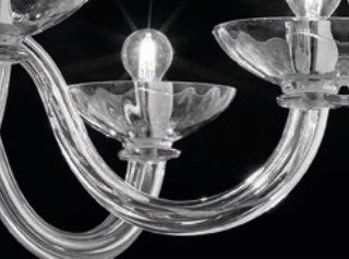 Sylcom Candiano 1531/8-K-CR Clear Chandelier in Polished Chrome Metal Finish
