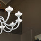 Sylcom Candiano 1532/12+6-K-BLCR Milky White Clear Chandelier in Polished Chrome Metal Finish