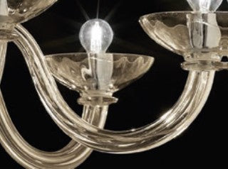 Sylcom Candiano 1534/A2-K-FU Smoked Wall Lamp in Polished Chrome Metal Finish