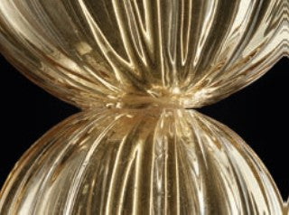 Sylcom Carola 1422/35-D-D.A Amber Detailing Table Lamp in Polished Gold Metal Finish