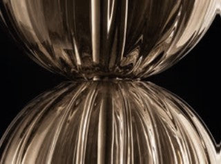 Sylcom Carola 1422/35-D-FU Smoked Table Lamp in Polished Gold Metal Finish