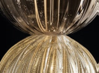Sylcom Carola 1422/35-D-FU.ORO Fumé 24 Kt Gold Table Lamp in Polished Gold Metal Finish