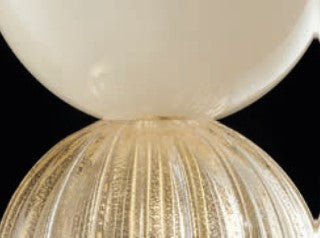 Sylcom Carola 1423-D-BLAV.ORO Ivory and 24Kt Gold Floor Lamp in Polished Gold Metal Finish