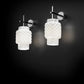 Sylcom Casa Blanca 0266-K-BL Milk White Clear Wall Lamp in Polish Chrome Metal Finish
