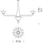 Sylcom Corner 1542/12-D-BLGRY.GRY Milky White Gray and Gray Chandelier in Polished Gold Metal Finish