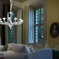 Sylcom Corner 1542/12-K-BLCR Milky White Clear Chandelier in Polished Chrome Metal Finish