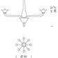 Sylcom Corner 1542/8-D-BLDEN.DEN Milky Denim and Denim Chandelier in Polished Gold Metal Finish