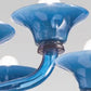 Sylcom Corner 1542/8-K-BLDEN.DEN Milky Denim and Denim Chandelier in Polished Chrome Metal Finish