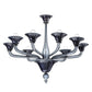 Sylcom Corner 1542/8-K-BLGRY.GRY Milky White Gray and Gray Chandelier in Polished Chrome Metal Finish
