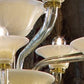 Sylcom Corner 1543/8+4-D-BLAV.AV Milky Ivory and Ivory Chandelier in Polished Gold Metal Finish
