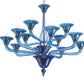 Sylcom Corner 1543/8+4-K-BLDEN.DEN Milky Denim and Denim Chandelier in Polished Chrome Metal Finish