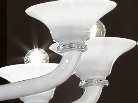 Sylcom Corner 1545/A2-D-BLCR Milky White Clear Wall Lamp in Polished Gold Metal Finish