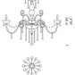 Sylcom Dandolo 947/12-D-AMT Amethyst with lead pendants Chandelier in Polished Gold Metal Finish