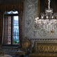 Sylcom Dandolo 947/12-D-DEN Denim with lead pendants Chandelier in Polished Gold Metal Finish