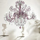 Sylcom Dandolo 947/12-K-AMT Amethyst with lead pendants Chandelier in Polished Chrome Metal Finish