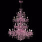 Sylcom Dandolo 947/12+6+6+3-D-AMT Amethyst with lead pendants Chandelier in Polished Gold Metal Finish