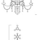 Sylcom Dandolo 947/12+6+6+3-D-BL Milk White with lead pendants Chandelier in Polished Gold Metal Finish