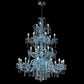 Sylcom Dandolo 947/12+6+6+3-D-DEN Denim with lead pendants Chandelier in Polished Gold Metal Finish
