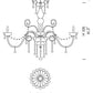 Sylcom Dandolo 947/16-D-CR.PB Crystal with lead pendants Chandelier in Polished Gold Metal Finish