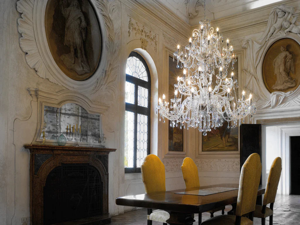 Sylcom Dandolo 947/16+8+8+4-K-CR.PB Crystal with lead pendants Chandelier in Polished Chrome Metal Finish