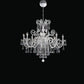 Sylcom Dandolo 947/8-K-BL Milk White with lead pendants Chandelier in Polished Chrome Metal Finish