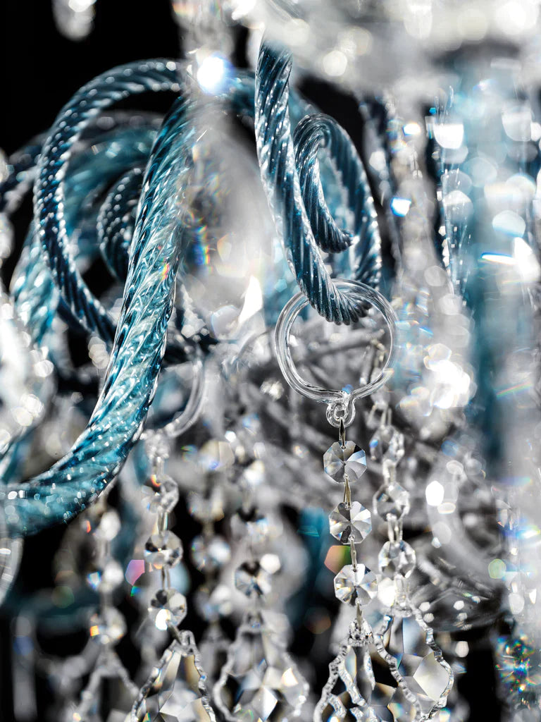 Sylcom Dandolo 947/A3-K-DEN Denim with lead pendants Wall lamp in Polished Chrome Metal Finish