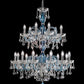 Sylcom Dandolo 949/12+6-K-DEN Denim with lead pendants Chandelier in Polished Chrome Metal Finish
