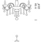 Sylcom Dandolo 949/3-D-AMT Amethyst with lead pendants Chandelier in Polished Gold Metal Finish