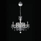 Sylcom Dandolo 949/5-K-BL Milk White with lead pendants Chandelier in Polished Chrome Metal Finish