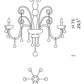 Sylcom Dandolo 949/6-D-CR.PB Crystal with lead pendants Chandelier in Polished Gold Metal Finish