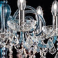 Sylcom Dandolo 949/6+3-D-DEN Denim with lead pendants Chandelier in Polished Gold Metal Finish