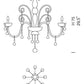 Sylcom Dandolo 949/8-K-OCE Ocean with lead pendants Chandelier in Polished Chrome Metal Finish