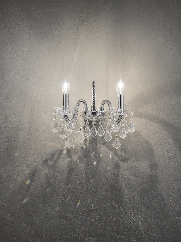 Sylcom Dandolo 949/A2-K-GRY Gray with lead pendants Wall lamp in Polished Chrome Metal Finish