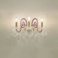 Sylcom Dandolo 949/A3-D-AMT Amethyst with lead pendants Wall lamp in Polished Gold Metal Finish