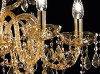 Sylcom Dandolo 949/A3-K-D.A Amber Detailing with national pendants Wall lamp in Polished Chrome Metal Finish