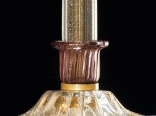 Sylcom Dea 1475-PA-AMT.ORO Amethyst and 24 Kt Gold Table Lamp in Silver Bronzing Metal Finish