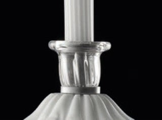 Sylcom Dea 1475-PA-BL.CR Milk White and Clear Table Lamp in Silver Bronzing Metal Finish