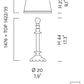 Sylcom Dea 1476-PA-FU.ORO Smoked and 24 Kt Gold Table Lamp in Silver Bronzing Metal Finish