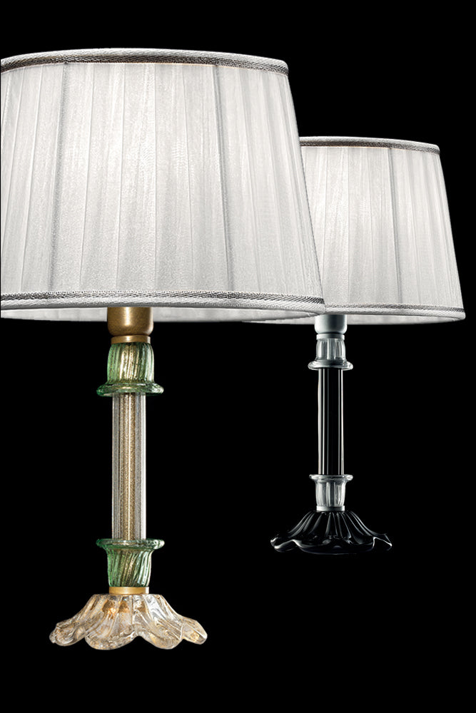 Sylcom Dea 1476-PO-CR Clear Table Lamp in Gold Bronzing Metal Finish
