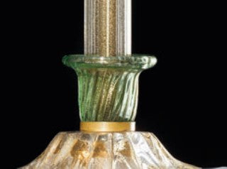Sylcom Dea 1476-PO-VE.ORO Green and 24 Kt Gold Table Lamp in Gold Bronzing Metal Finish