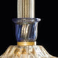 Sylcom Dea 1477-PA-BLU.ORO Blue and 24Kt Gold Floor Lamp in Silver Bronzing Metal Finish