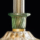 Sylcom Dea 1477-PA-VE.ORO Green and 24 Kt Gold Floor Lamp in Silver Bronzing Metal Finish