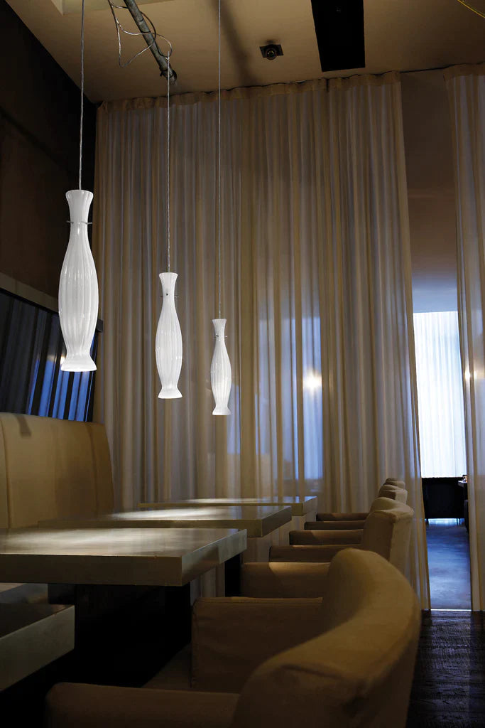 Sylcom Diva 0220-K-BL Milk White Clear Wall Lamp in Polish Chrome Metal Finish
